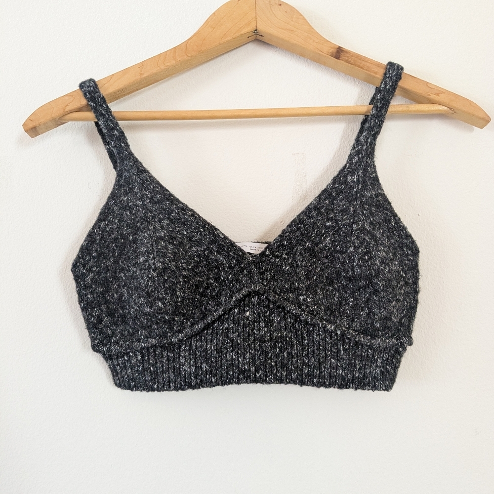 Zara gray sweater bra top size M